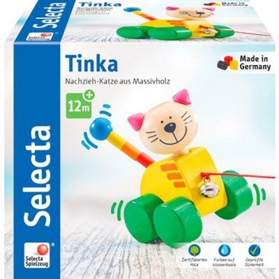 Selecta jouet à tirer chat tinka jouet en bois  multicolore Selecta    204494